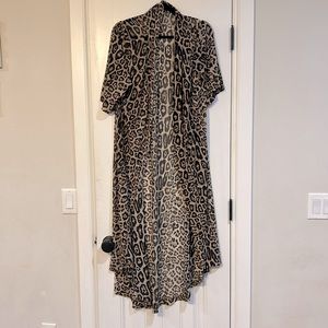 Leopard Print Full Length Shawl